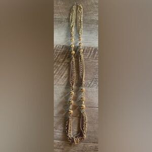Women’s Necklace Gold Tone Multi Stranded Chain Beads 17”